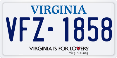 VA license plate VFZ1858