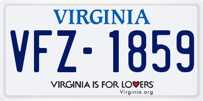 VA license plate VFZ1859