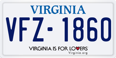 VA license plate VFZ1860