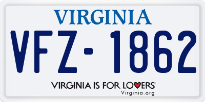 VA license plate VFZ1862