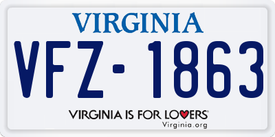VA license plate VFZ1863