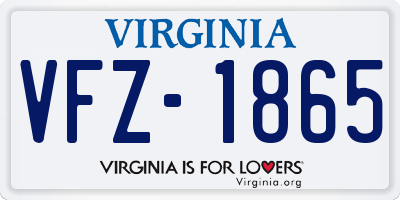VA license plate VFZ1865