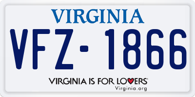 VA license plate VFZ1866