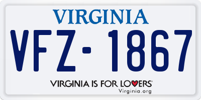VA license plate VFZ1867