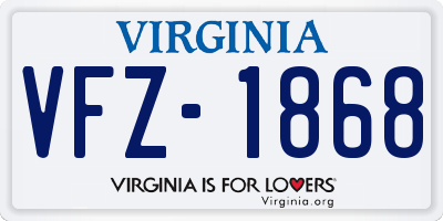 VA license plate VFZ1868