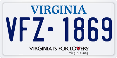 VA license plate VFZ1869