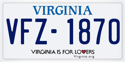 VA license plate VFZ1870
