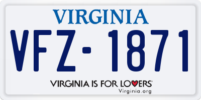 VA license plate VFZ1871