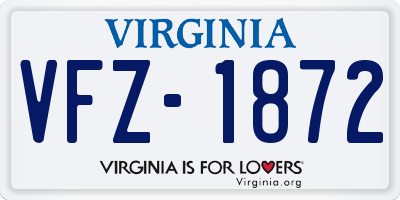 VA license plate VFZ1872