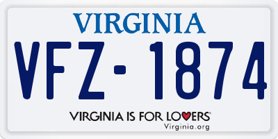 VA license plate VFZ1874