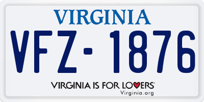 VA license plate VFZ1876
