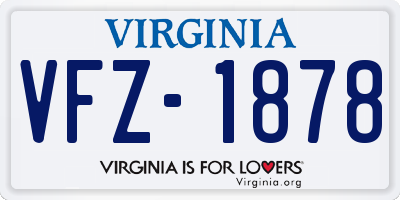 VA license plate VFZ1878