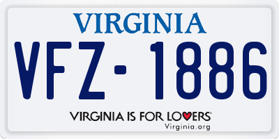 VA license plate VFZ1886