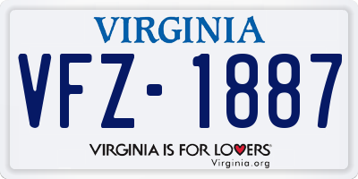 VA license plate VFZ1887