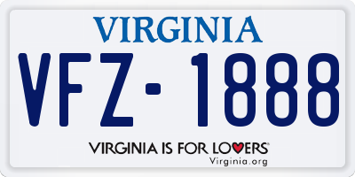 VA license plate VFZ1888
