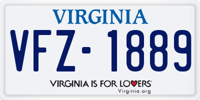 VA license plate VFZ1889
