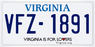 VA license plate VFZ1891