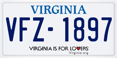 VA license plate VFZ1897