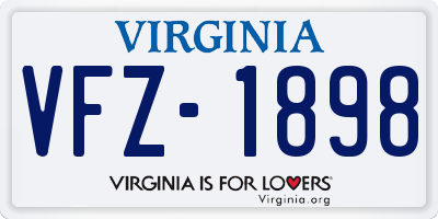 VA license plate VFZ1898