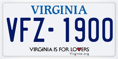 VA license plate VFZ1900