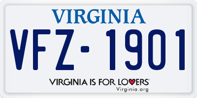 VA license plate VFZ1901