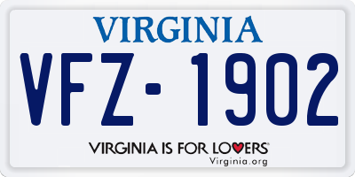 VA license plate VFZ1902