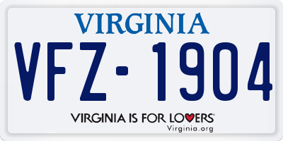 VA license plate VFZ1904