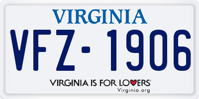 VA license plate VFZ1906
