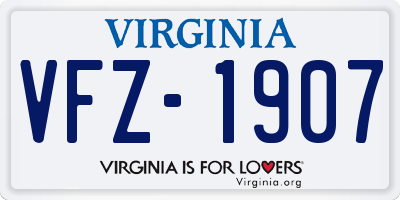 VA license plate VFZ1907