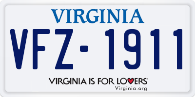 VA license plate VFZ1911