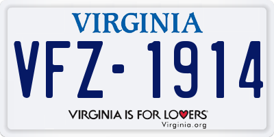 VA license plate VFZ1914