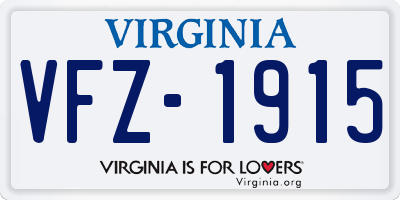 VA license plate VFZ1915
