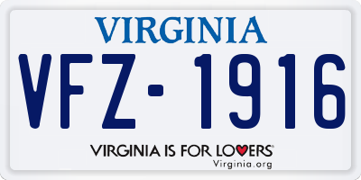 VA license plate VFZ1916