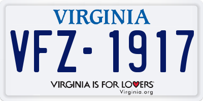 VA license plate VFZ1917