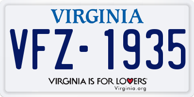 VA license plate VFZ1935