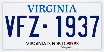 VA license plate VFZ1937