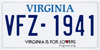 VA license plate VFZ1941