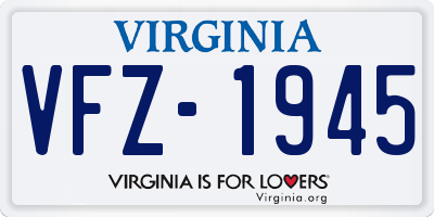 VA license plate VFZ1945