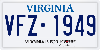VA license plate VFZ1949