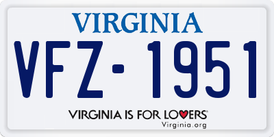 VA license plate VFZ1951