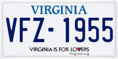 VA license plate VFZ1955