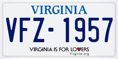 VA license plate VFZ1957