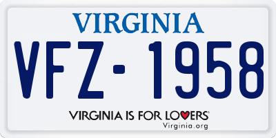 VA license plate VFZ1958