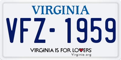 VA license plate VFZ1959