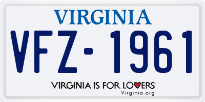 VA license plate VFZ1961