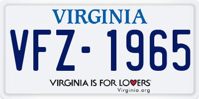 VA license plate VFZ1965