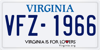 VA license plate VFZ1966