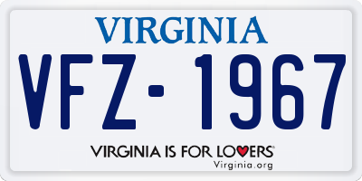 VA license plate VFZ1967