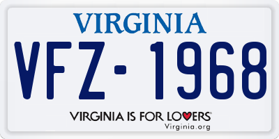 VA license plate VFZ1968