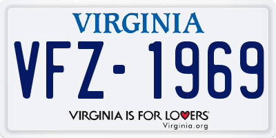 VA license plate VFZ1969